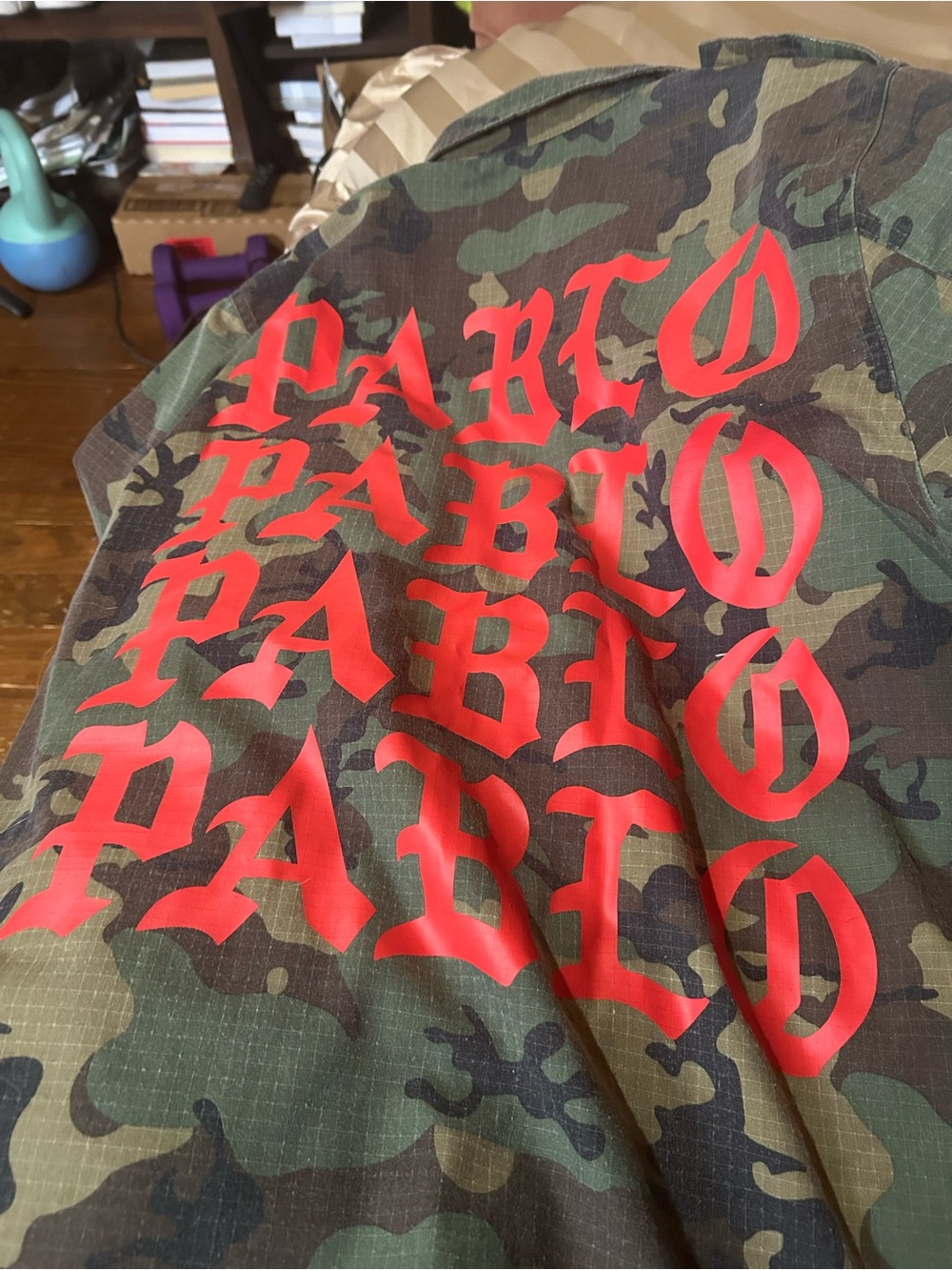 Yeezy Pablo Red Letter Camo Military Print Large